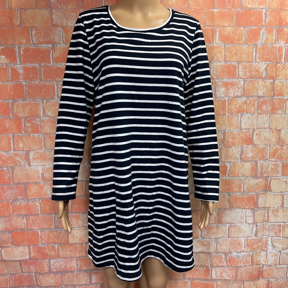 Paraphrase Striped Long‎ Sleeve Shift Dress